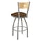 Holland Bar Stool Co 25" Swivel Counter Stool, Nickel Finish, Nat Back, Rein Thatch Seat 83025ANNatMplB026 - alternate 3